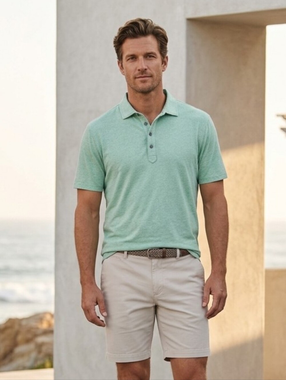 Men's Short Sleeve Polo Shirt - Mint